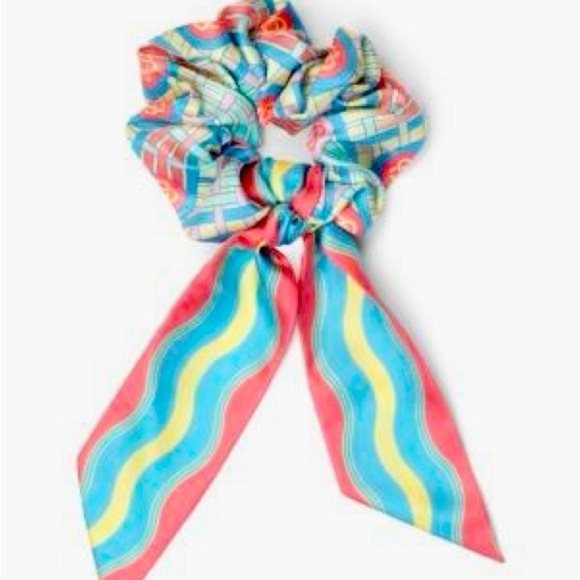 Casablanca Candy Ping Pong Print Silk Twill Scrunchie Candy